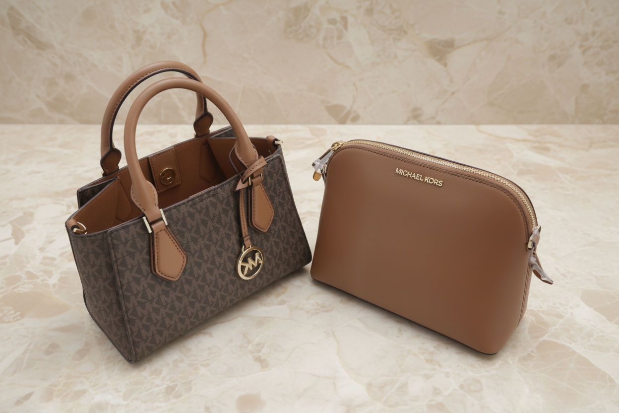 MICHAEL KORS SMALL DARIA 3 in 1 SATCHEL -  BROWN ACORN