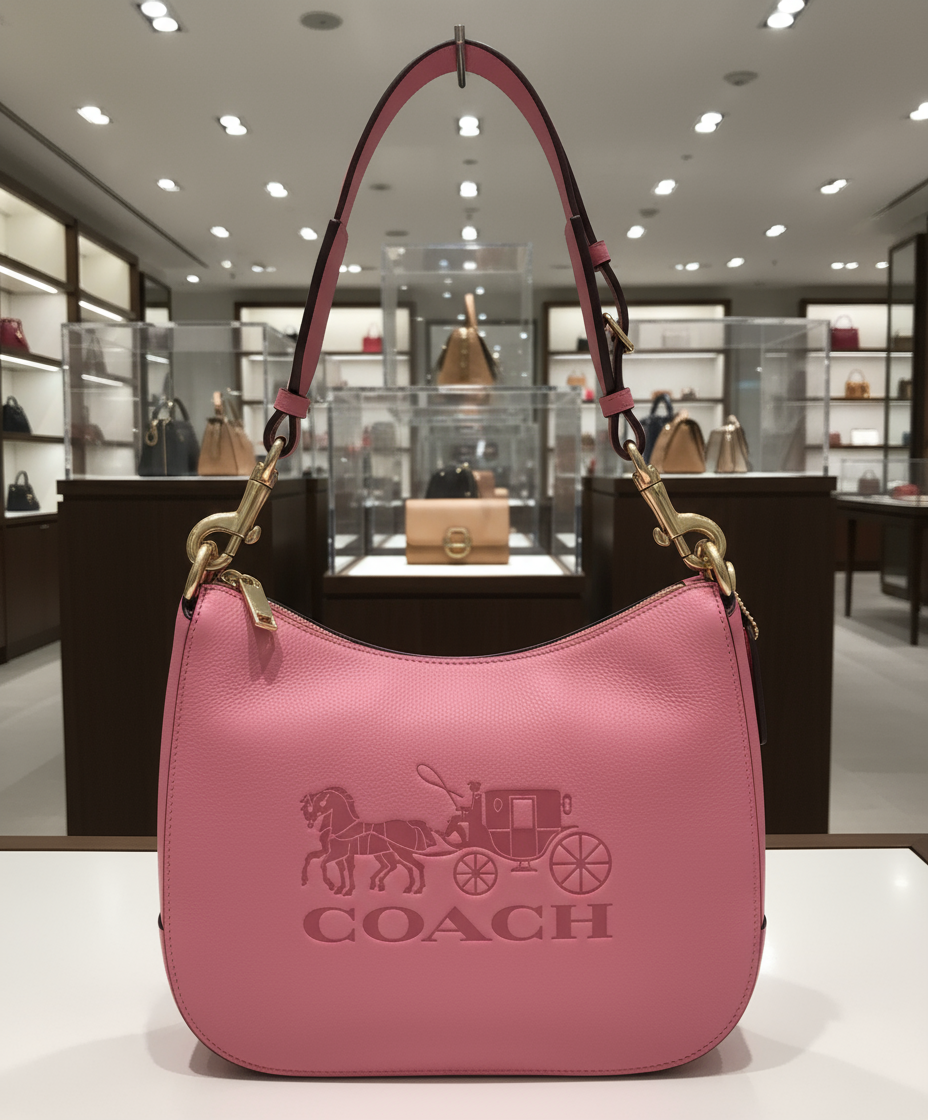 SALE‼️‼️COACH JES HOBO SHOULDER BAG - ROUGE/SILVER