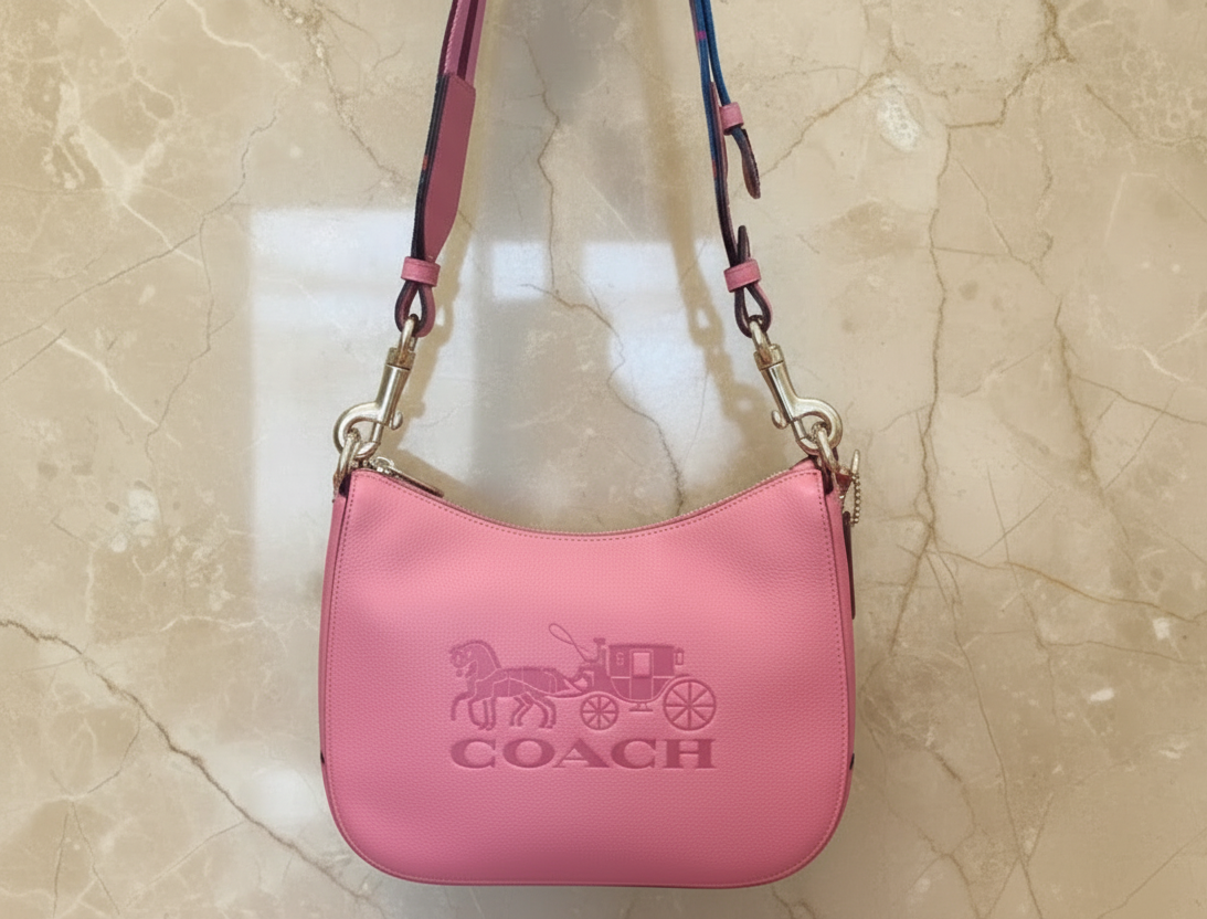 SALE‼️‼️COACH JES HOBO SHOULDER BAG - ROUGE/SILVER