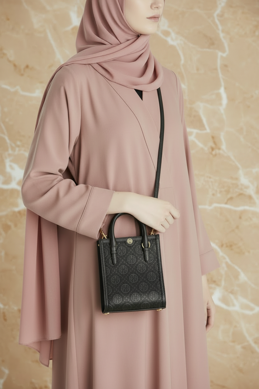 TORY BURCH MINI JACQUARD T MONOGRAM TOTE BLACK