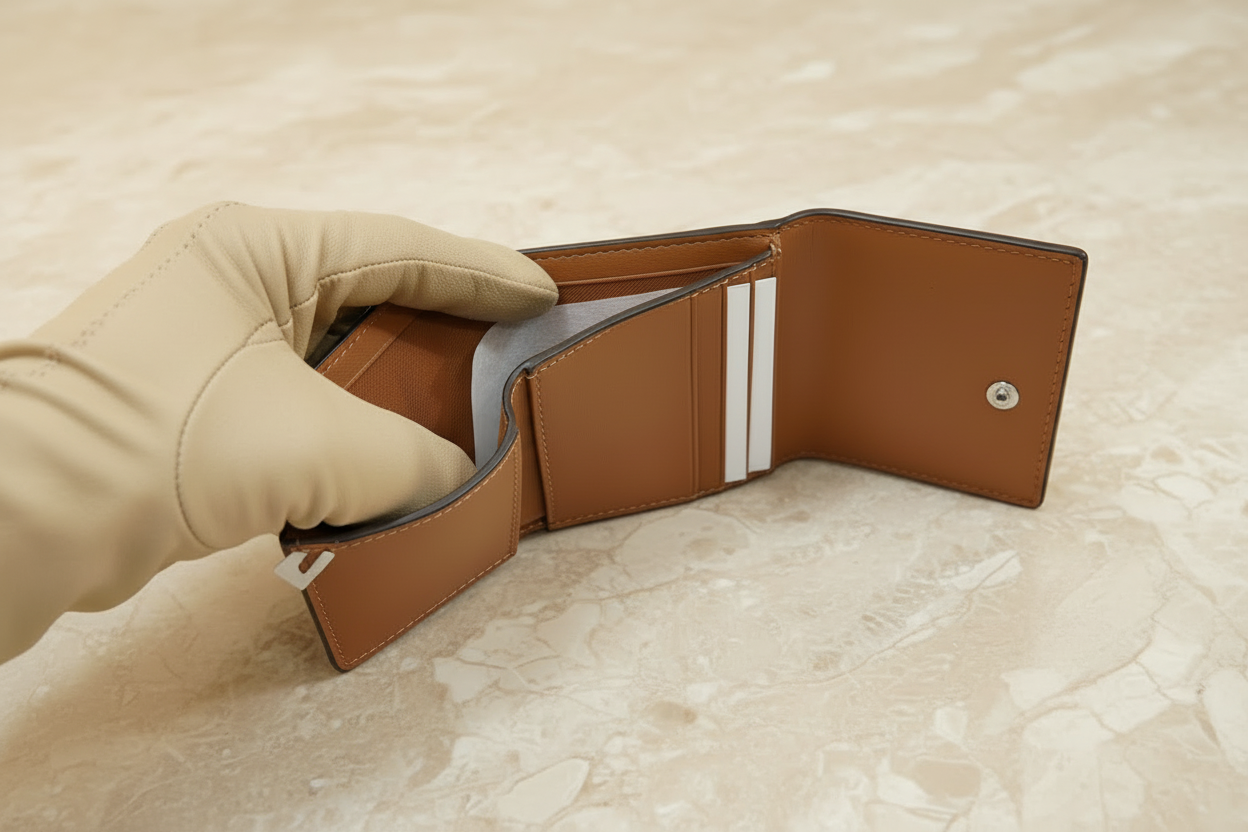 COACH MILA SMALL TRIFOLD WALLET - MISSING TAG - SIGNATURE HORSE & CARRIAGE PRINT