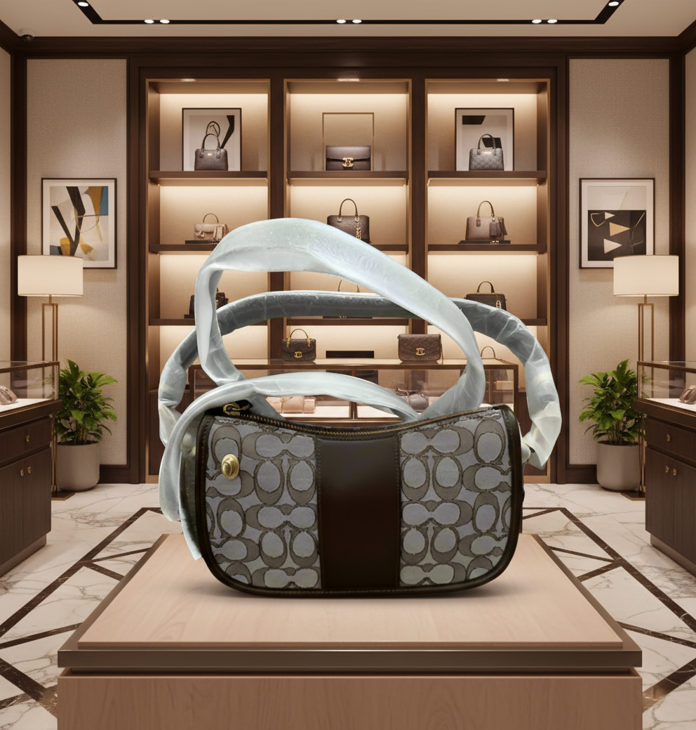 تخفيضات هائلة! ‼️‼️ حقيبة يد من قماش الجاكار من ماركة كوتش - بدون بطاقة السعر