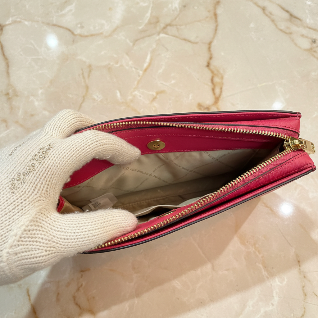 MICHAEL KORS LESLIE MESSENGER BAG - ELECTRIC PINK ( FUSCHIA COLOR )