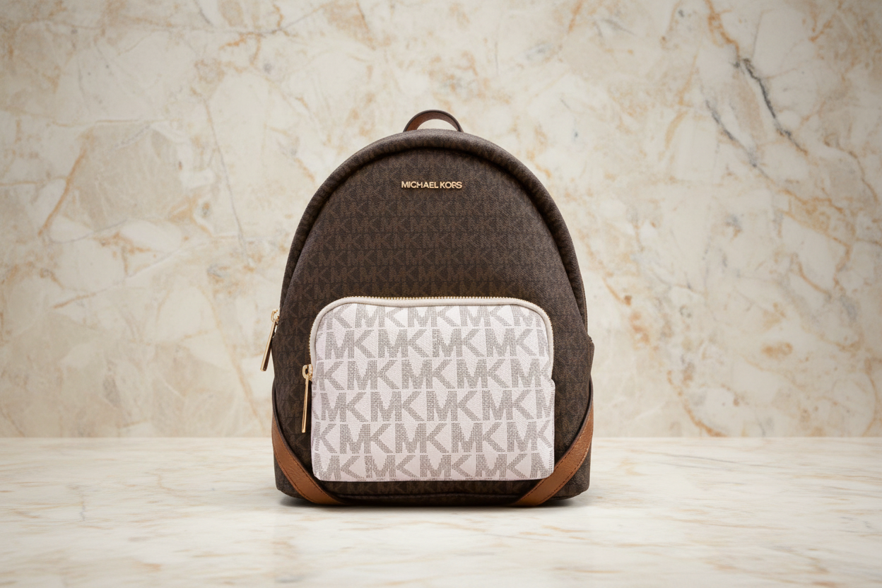 MICHAEL KORS MEDIUM ERIN BACKPACK - SIGNATURE BROWN/WHITE