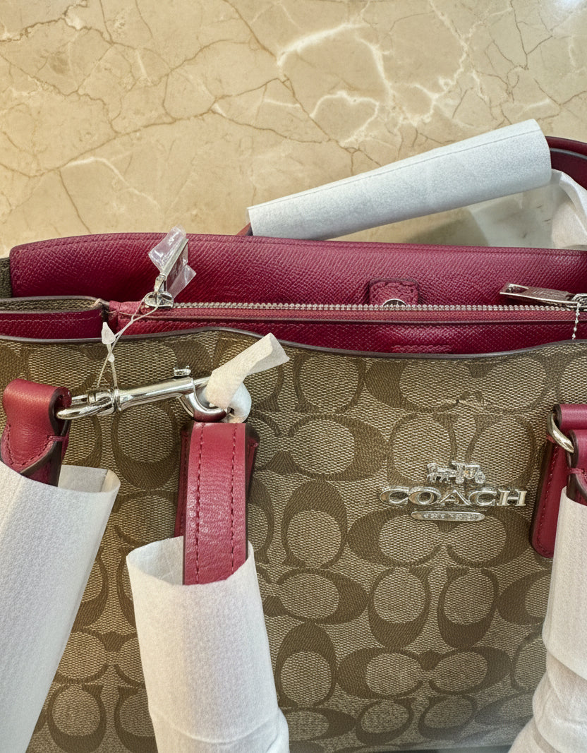 COACH AVENUE CARRYALL IN SIGNATURE BROWN/PINK