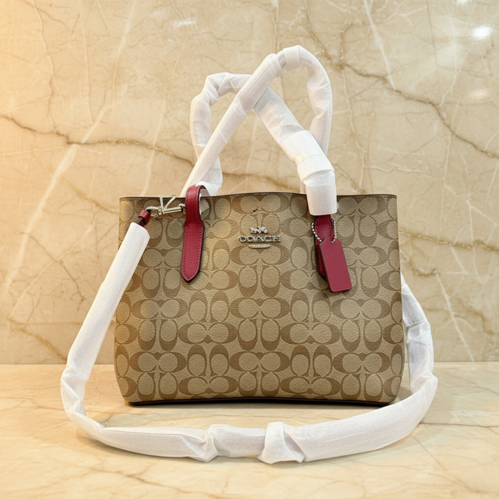 COACH AVENUE CARRYALL IN SIGNATURE BROWN/PINK