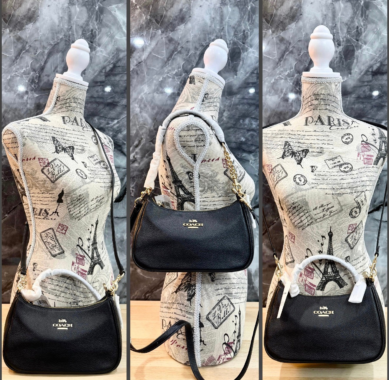 حقيبة كتف/حقيبة كروس بودي من كوتش تيري - أسود