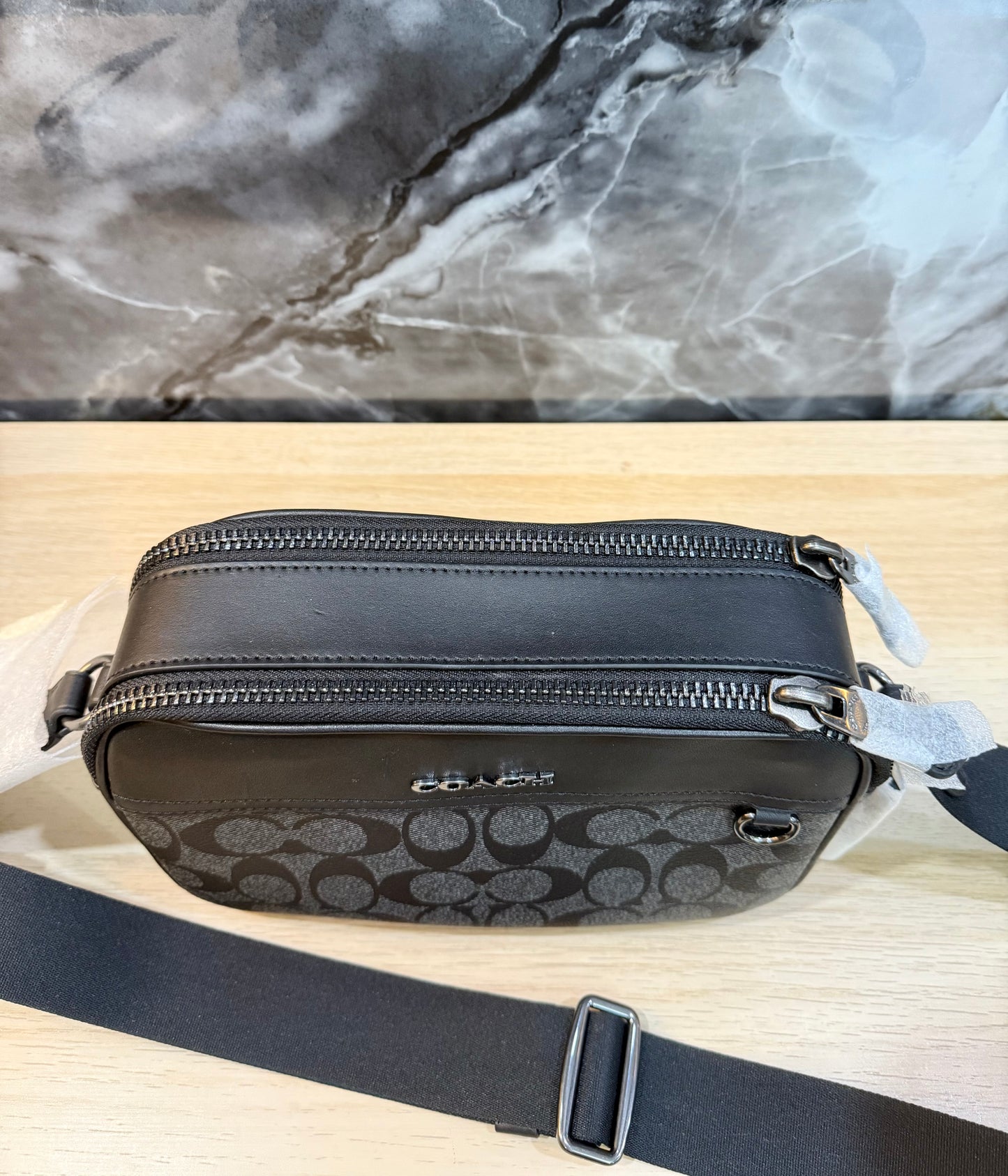 COACH GRAHAM CROSSBODY - SIGNATURE COATED CANVAS/CHARCOAL BLACK