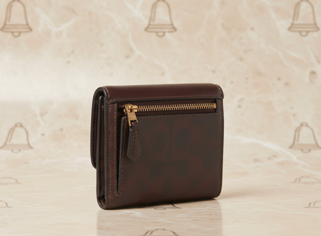 COACH MILA SMALL TRIFOLD WALLET - MAPLE COLOR SIGNATURE