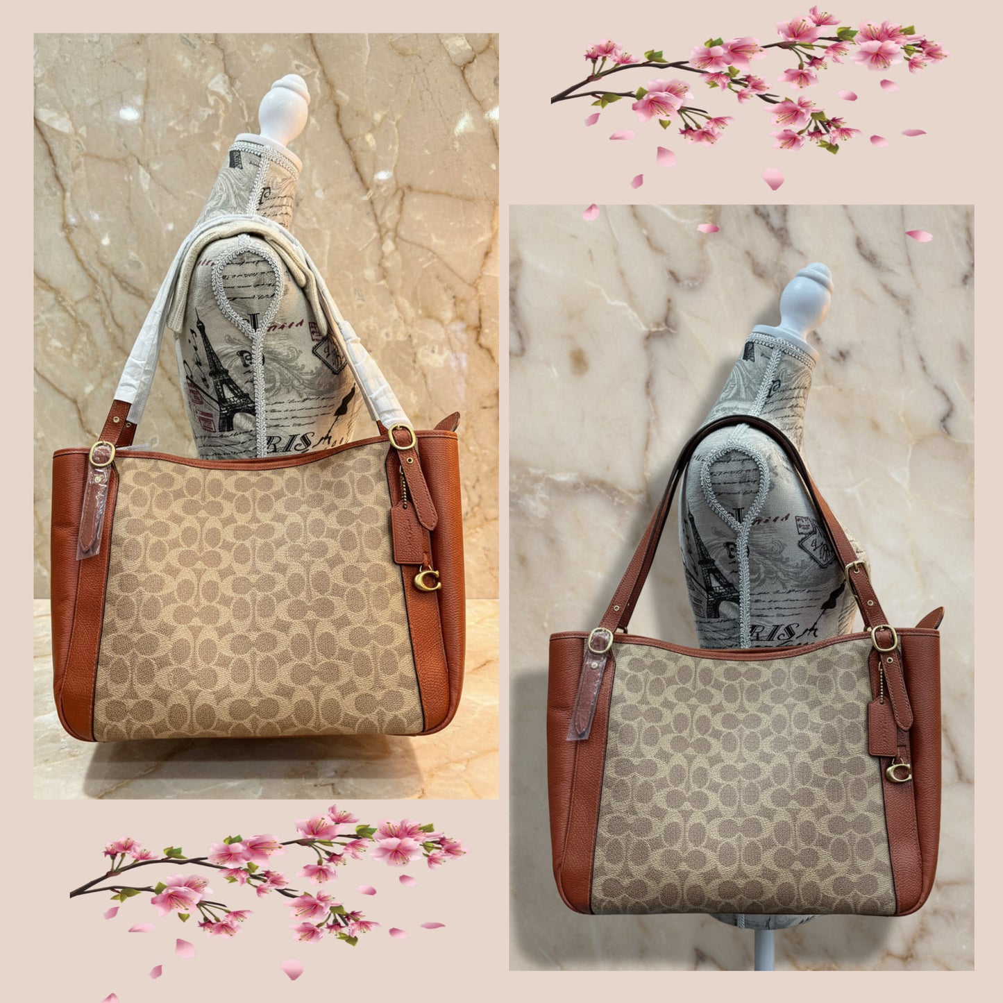 COACH ALANA ZIP TOTE IN SIGNATURE CANVAS - TAN RUST