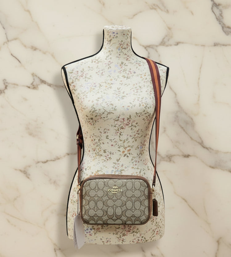 COACH JAMIE CAMERA BAG IN JACQUARD SIGNATURE - THICK STRAP