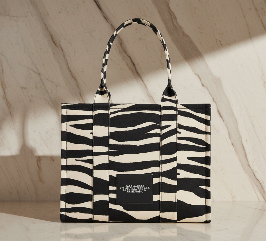 حقيبة سفر كبيرة من قماش مارك جاكوبس بنقشة جلد الحمار الوحشي