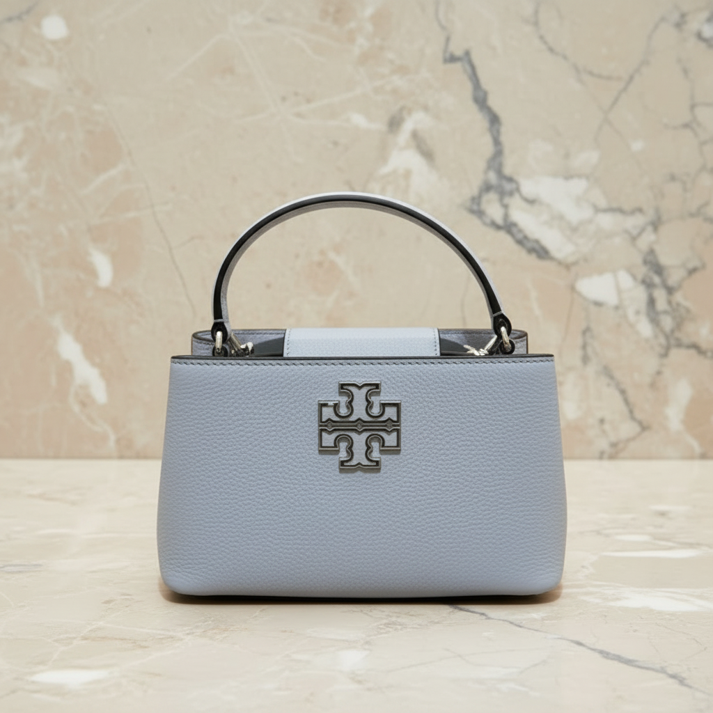 TORY BURCH MICRO BRITTEN SATCHEL - SKY BLUE