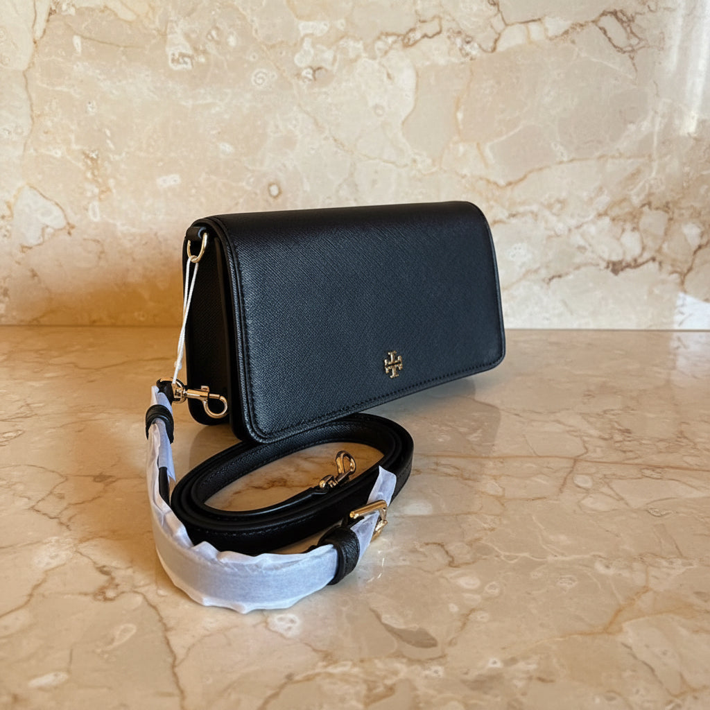 TORY BURCH EMERSON CROSSBODY -  BLACK