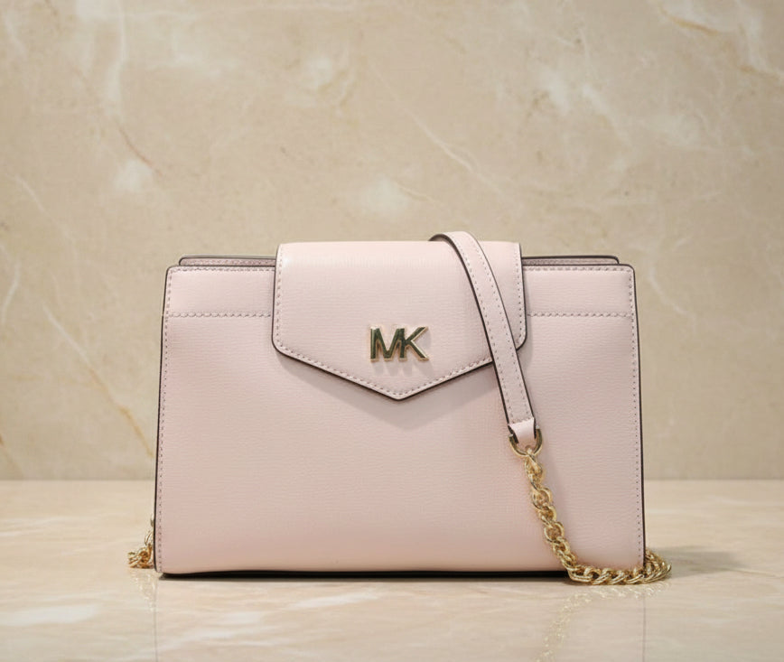 MICHAEL KORS MOTT SMALL CLUTCH/CROSSBODY - BLOSSOM PINK