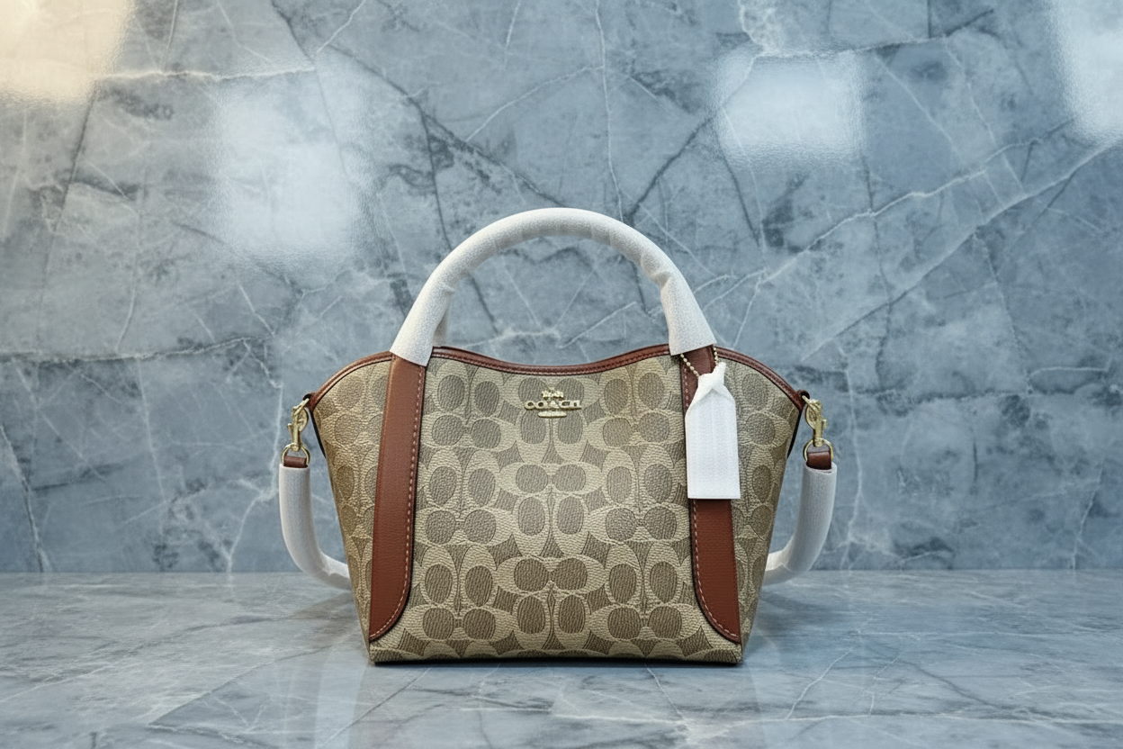 COACH HADLEY HOBO 21 - SIGNATURE CANVAS TAN RUST