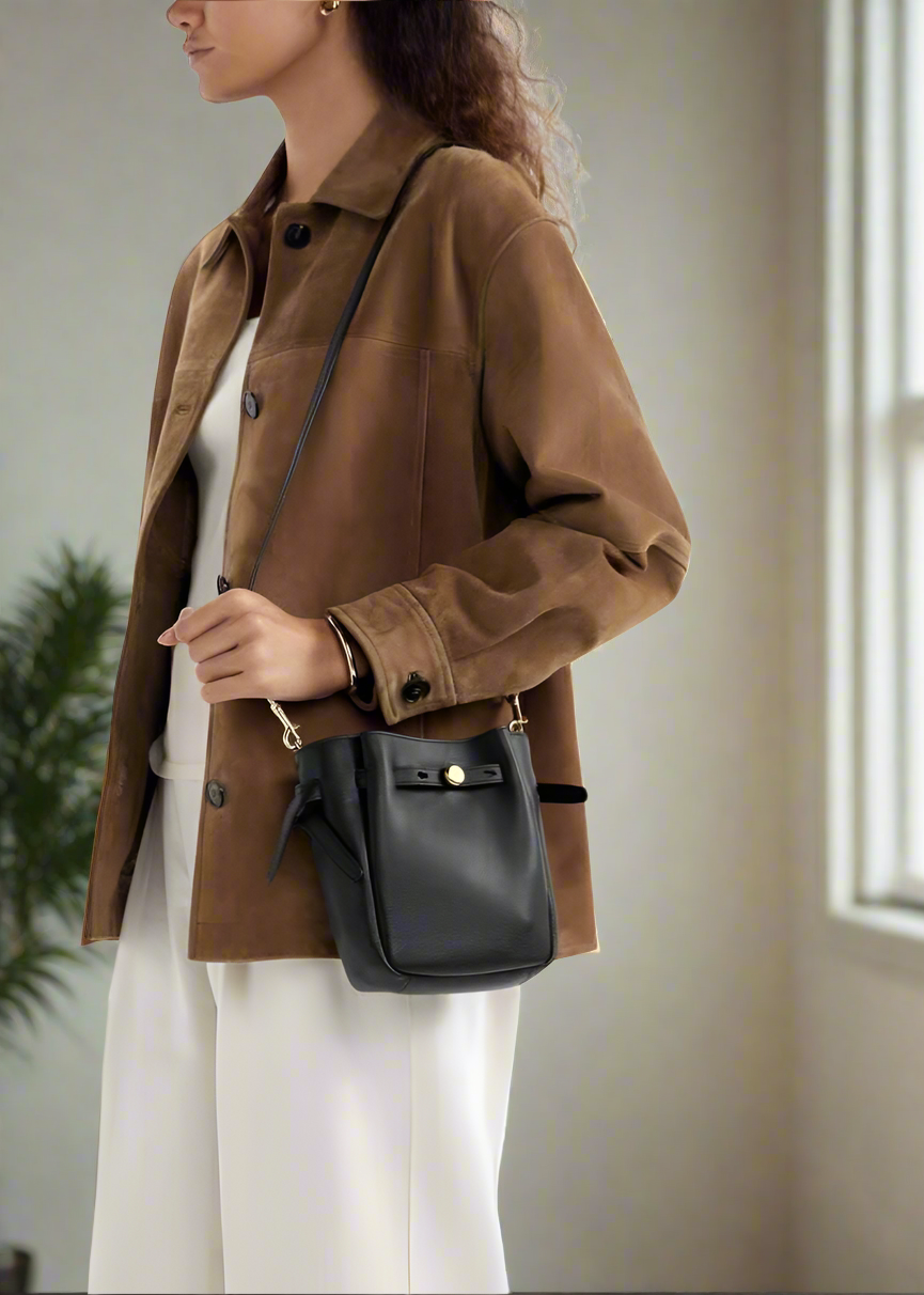 TORY BURCH MINI ROMY CROSSBODY - BLACK