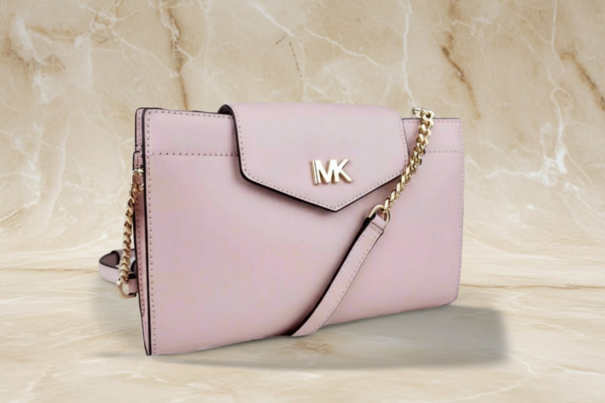 MICHAEL KORS MOTT SMALL CLUTCH/CROSSBODY - BLOSSOM PINK