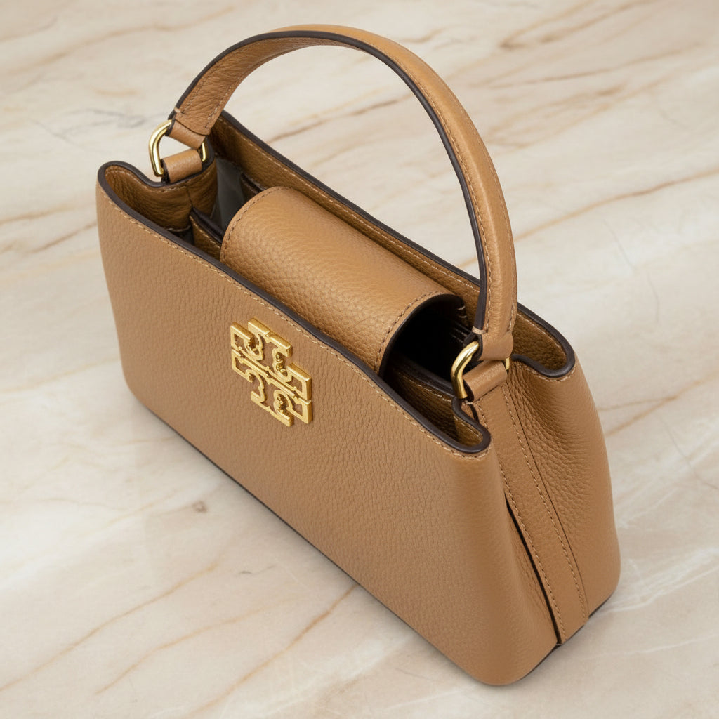 TORY MICRO BRITTEN SATCHEL -  BROWN