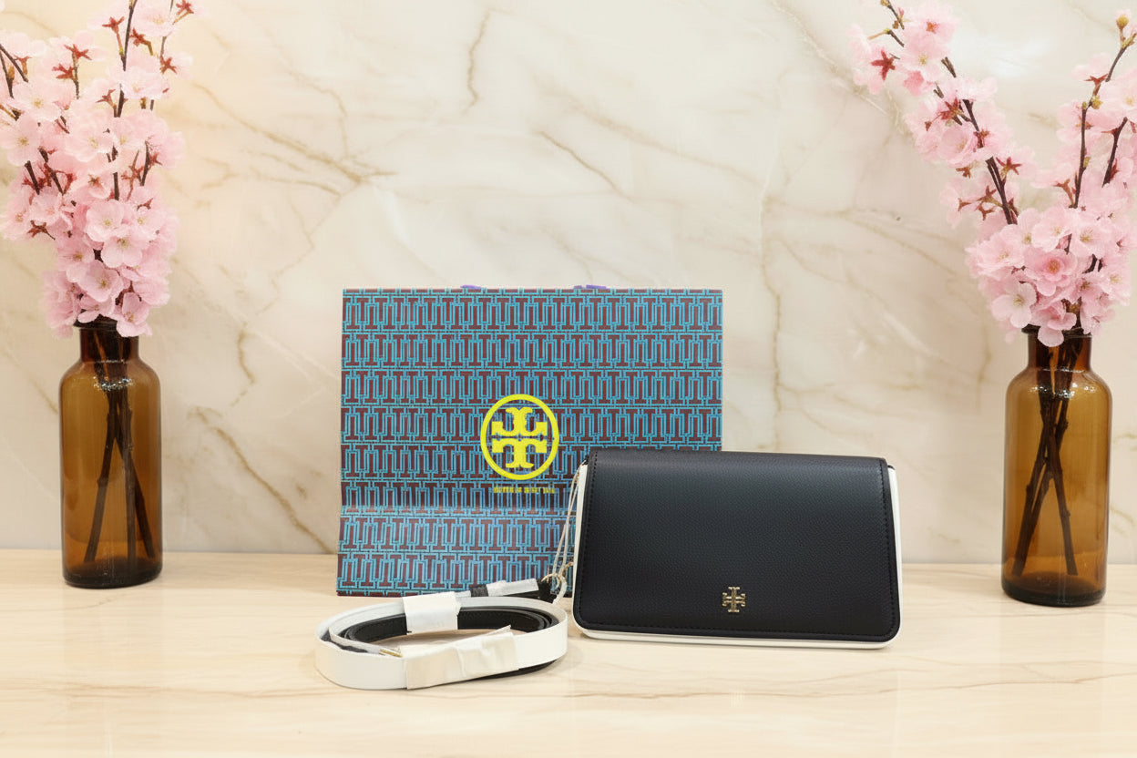 TORY BURCH EMERSON CROSSBODY -  BLACK