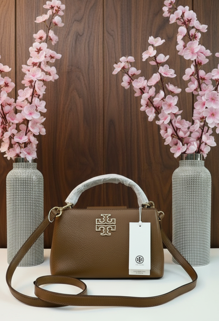 TORY MICRO BRITTEN SATCHEL -  BROWN