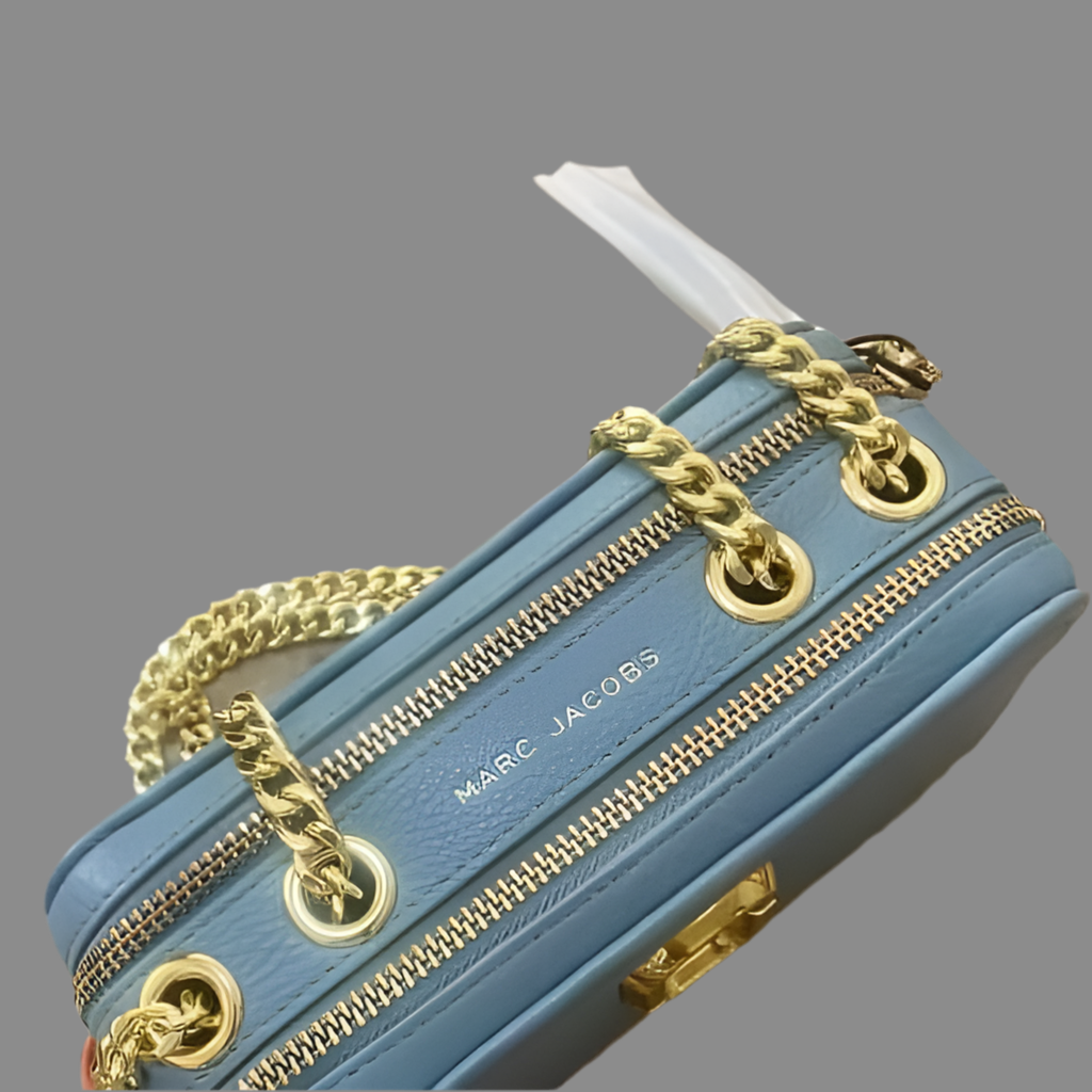 MARC JACOBS GLAM SHOT 21 PEBBLE CALF LEATHER - BLUE