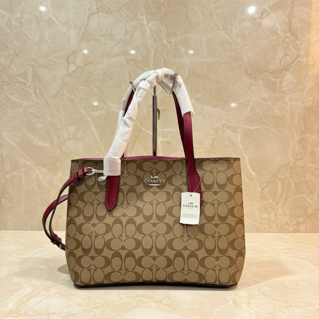 COACH AVENUE CARRYALL IN SIGNATURE BROWN/PINK