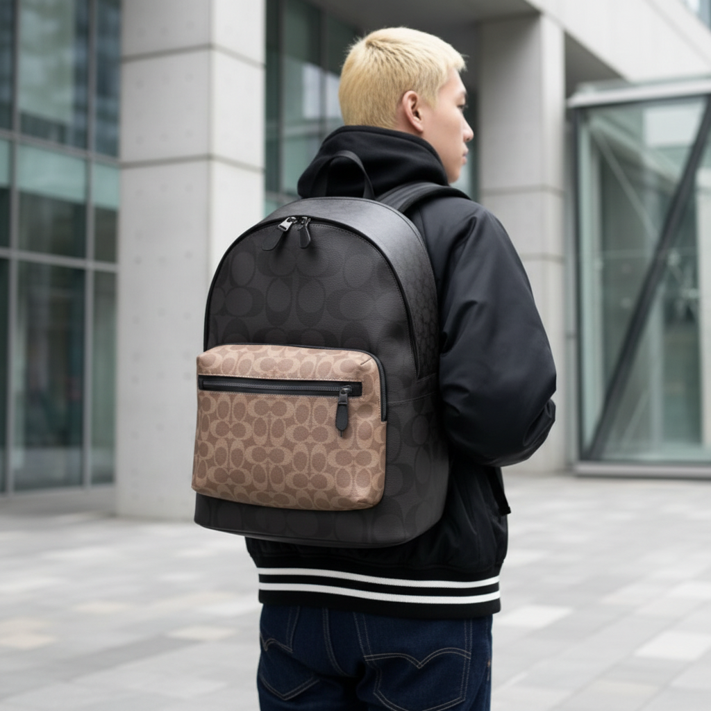 COACH MEN’S WEST BACKPACK IN BLOCKED SIGNATURE CANVAS