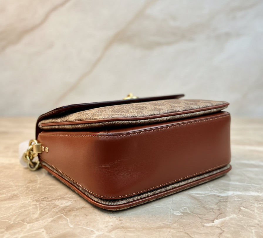 COACH CASSIE 19 3 in 1/ 3 STRAP IN SIGNATURE CANVAS - TAN RUST - MISSING PRICE TAG