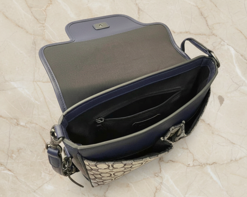 COACH SPRINT MAP BAG 25 SIGNATURE JACQUARD BLUE