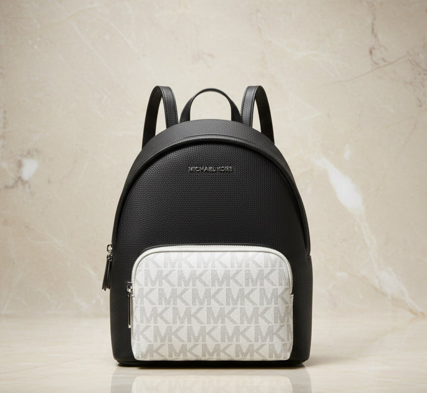 MICHAEL KORS MEDIUM ERIN BACKPACK SIGNATURE BLACK/WHITE