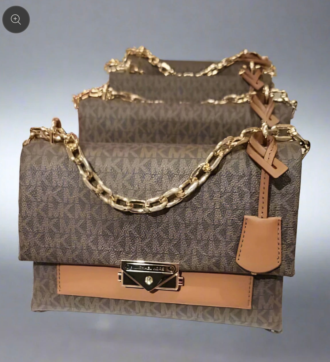 MICHAEL KORS CECE MEDIUM FLAP MONO BROWN