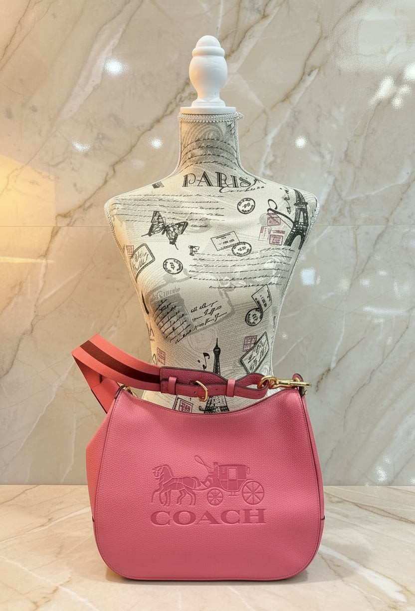 SALE‼️‼️COACH JES HOBO SHOULDER BAG - ROUGE/SILVER