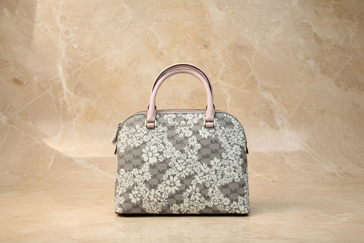 MICHAEL KORS CINDY SATCHEL DOME MEDIUM - SPRING FLORAL PRINT