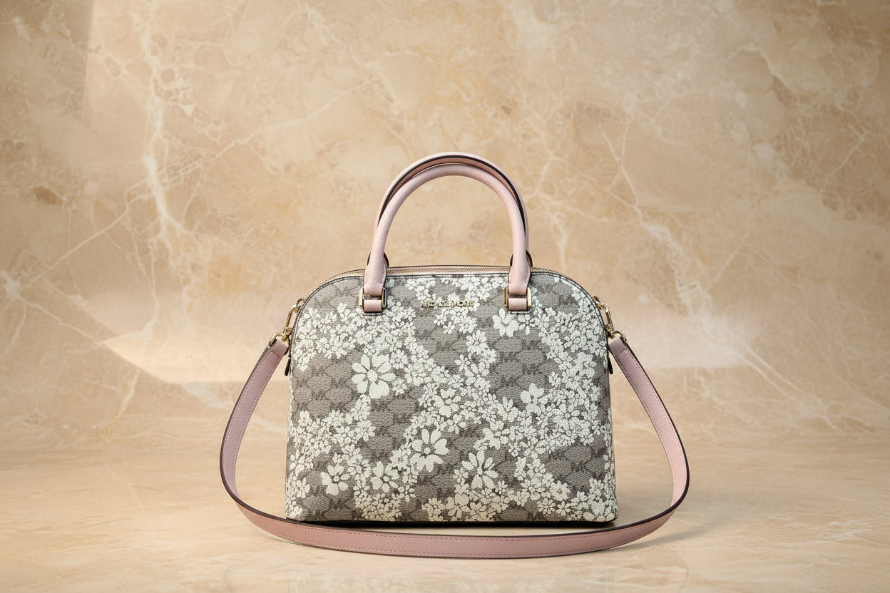 MICHAEL KORS CINDY SATCHEL DOME MEDIUM - SPRING FLORAL PRINT