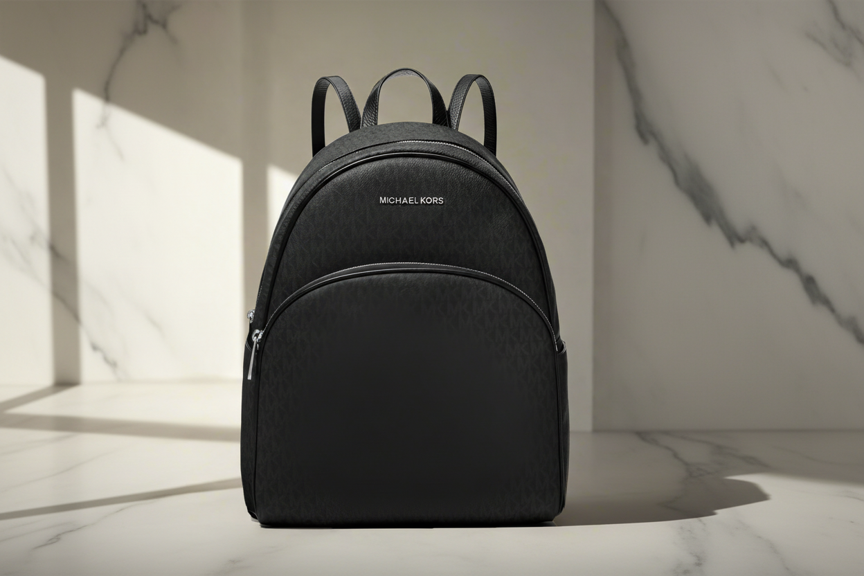 MICHAEL KORS ABBEY BACKPACK LARGE - SIGNATURE BLACK