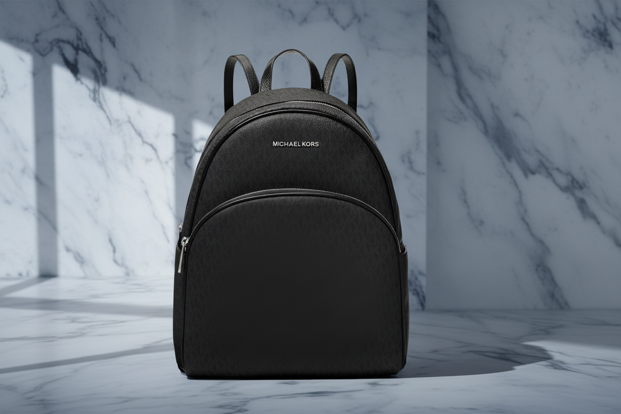 MICHAEL KORS ABBEY BACKPACK LARGE - SIGNATURE BLACK
