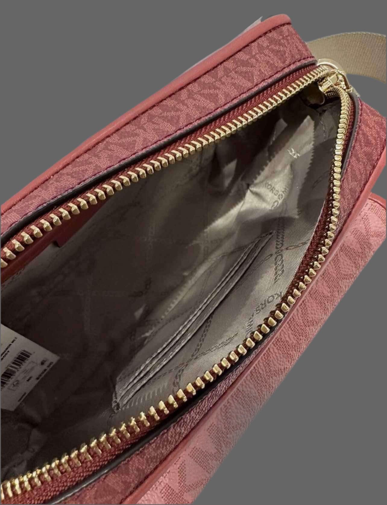 MICHAEL KORS SIGNATURE BRADSHAW POCKET CAMERA CROSSBODY BAG - CINNAMON MULTI ( BOUTIQUE STORE )