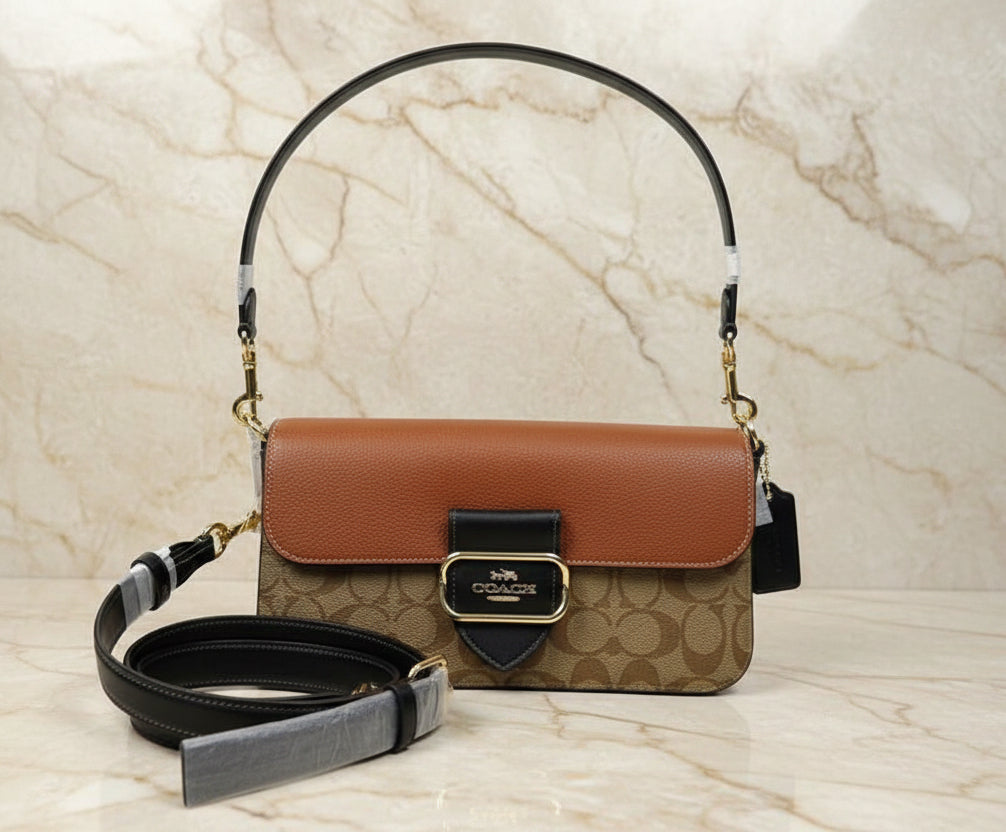 حقيبة كتف/حقيبة كروس بودي من كوتش مورغان بتصميم متعدد الألوان - كاكي متعدد