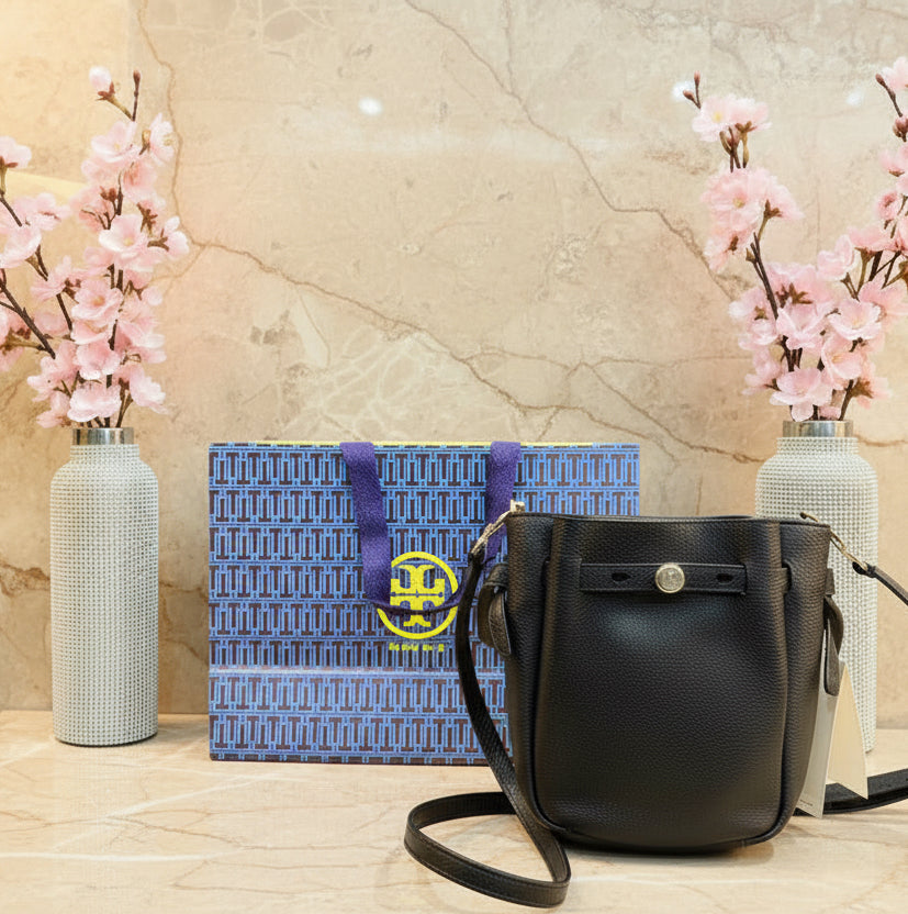 TORY BURCH MINI ROMY CROSSBODY - BLACK