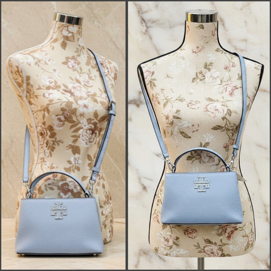 TORY BURCH MICRO BRITTEN SATCHEL - SKY BLUE