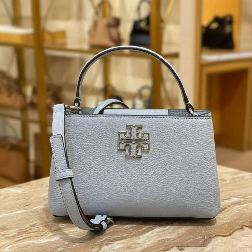 TORY BURCH MICRO BRITTEN SATCHEL - SKY BLUE