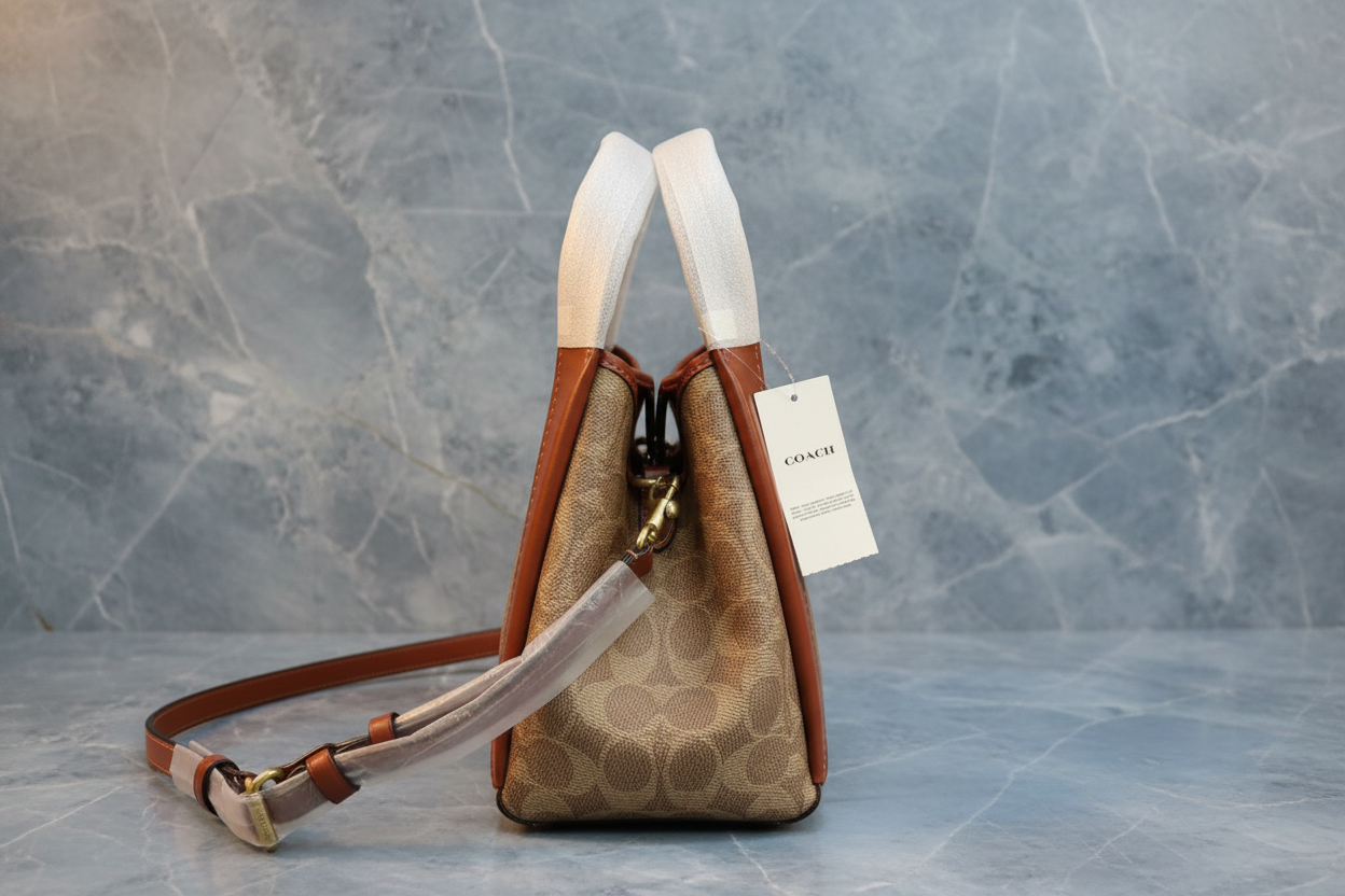 COACH HADLEY HOBO 21 - SIGNATURE CANVAS TAN RUST
