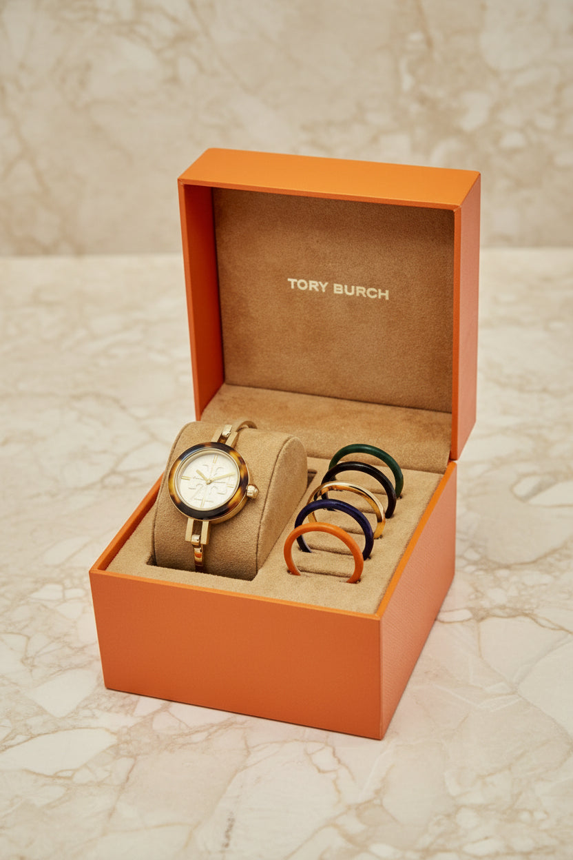 ساعة توري بورش الصغيرة ذات الأزرار القابلة للتبديل