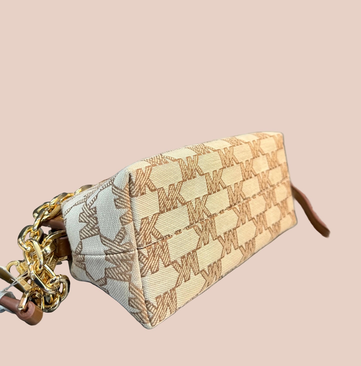 MICHAEL KORS JACQUARD LIVIA CLOUD SMALL CLUTCH/CROSSBODY