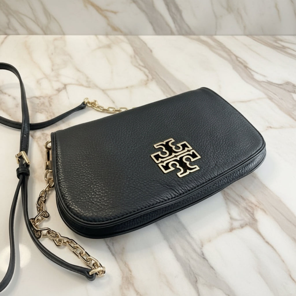 Tory Burch Britten Convertible Clitch Crossbody Chain Flap