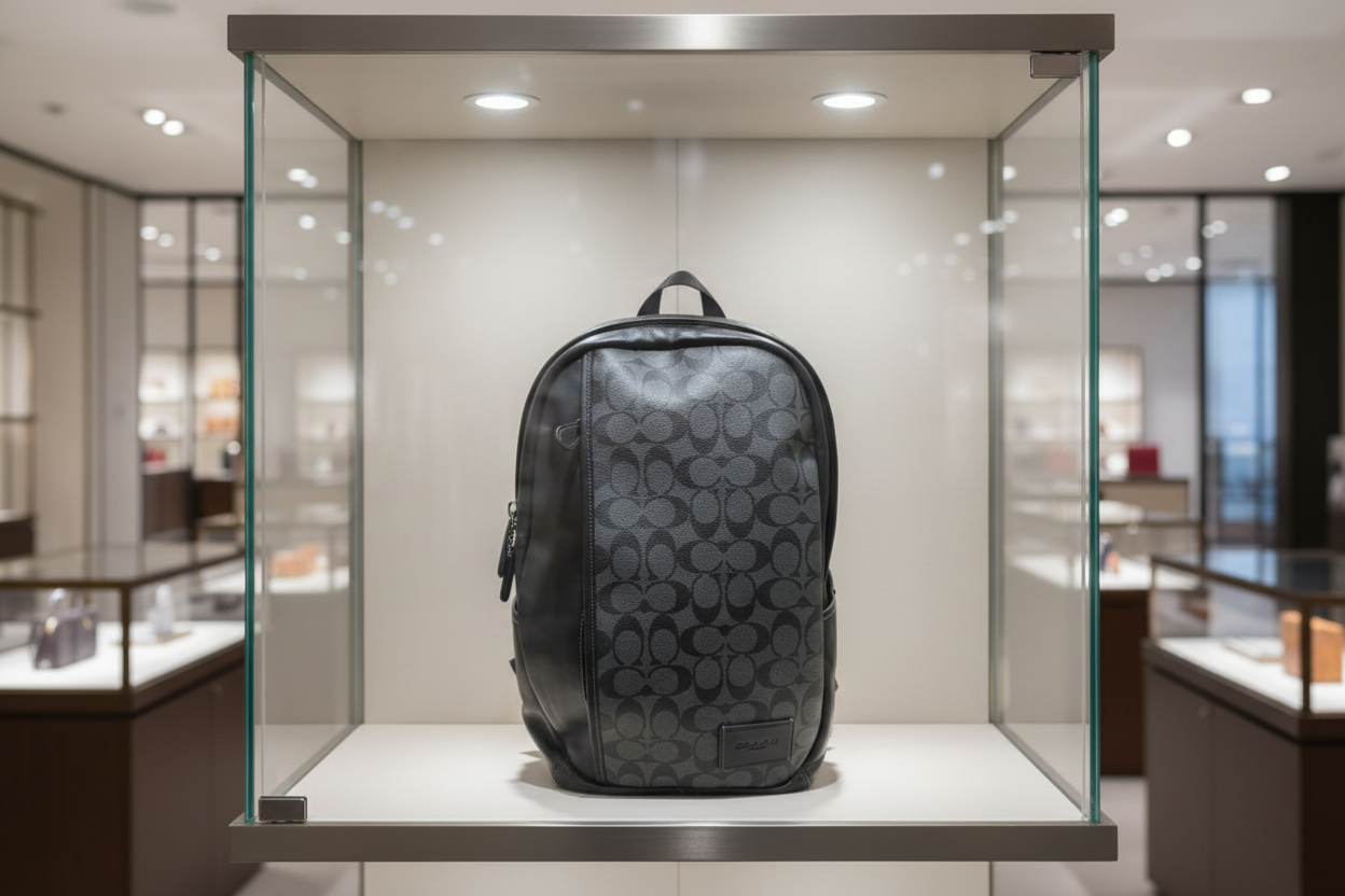 COACH LARGE BACKPACK - SIGNATURE CHARCOAL BLACK