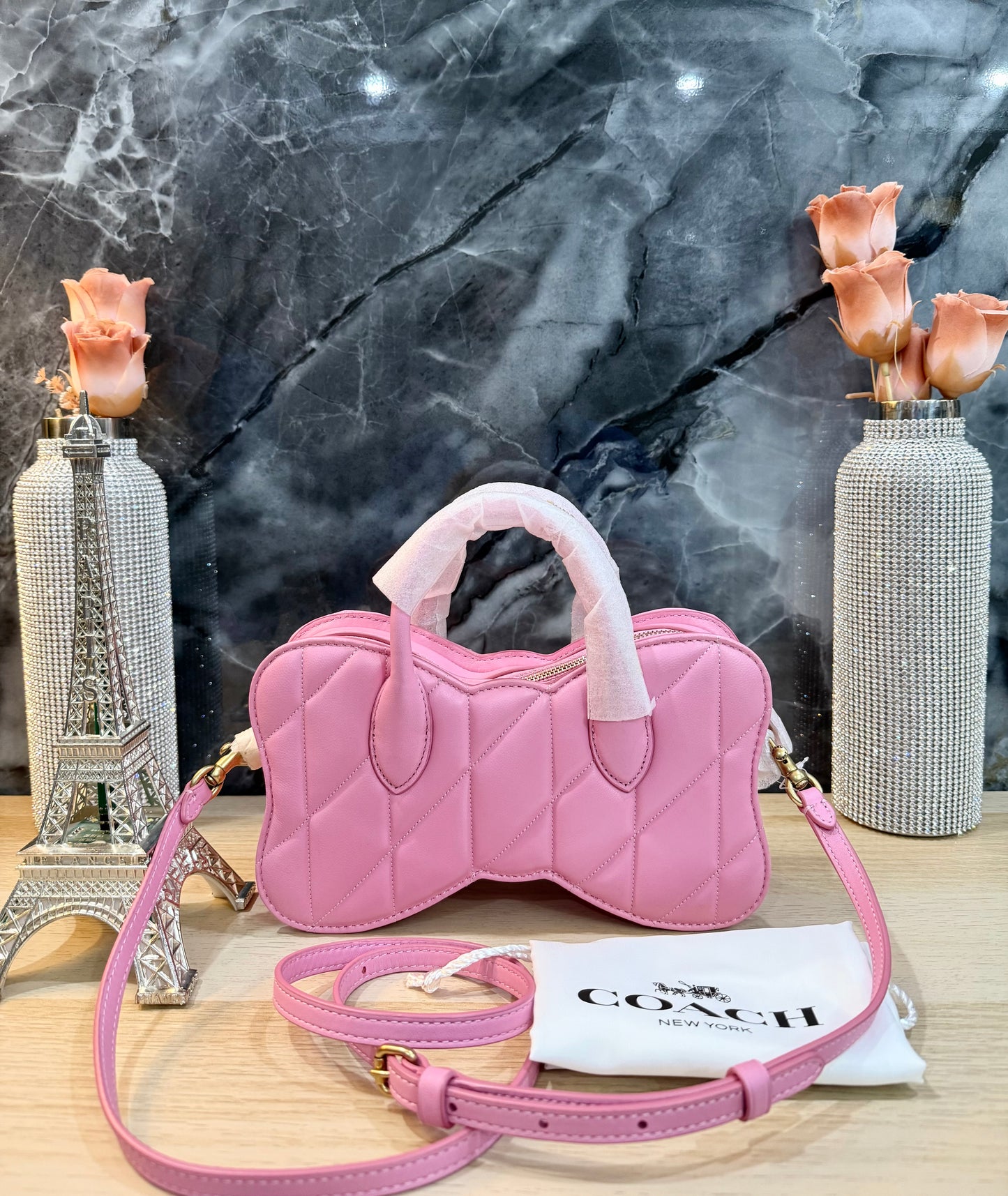 COACH BOW SATCHEL WITH QUILTING