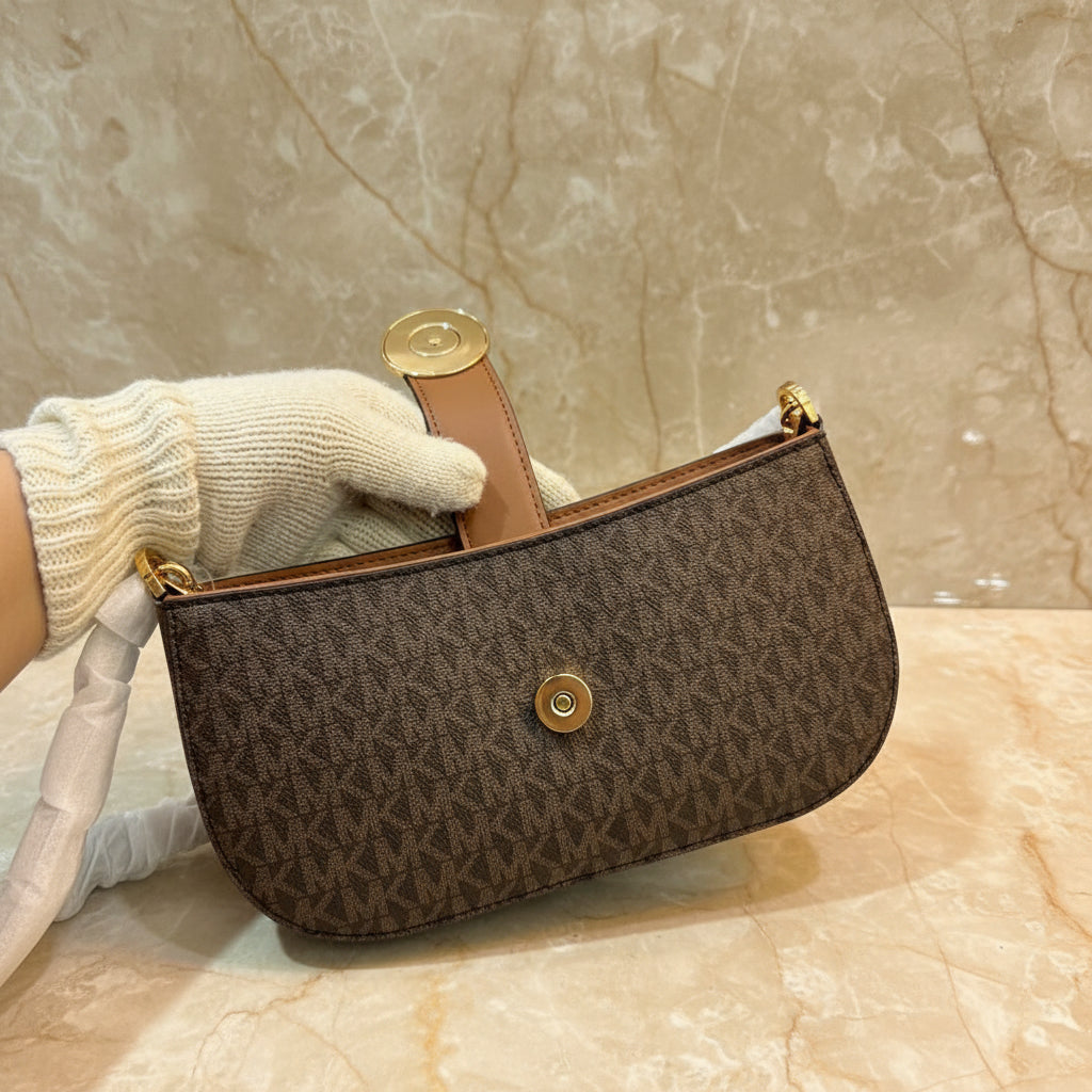 MICHAEL KORS CARMEN LEATHER POUCHETTE SHOULDER BAG ONLY