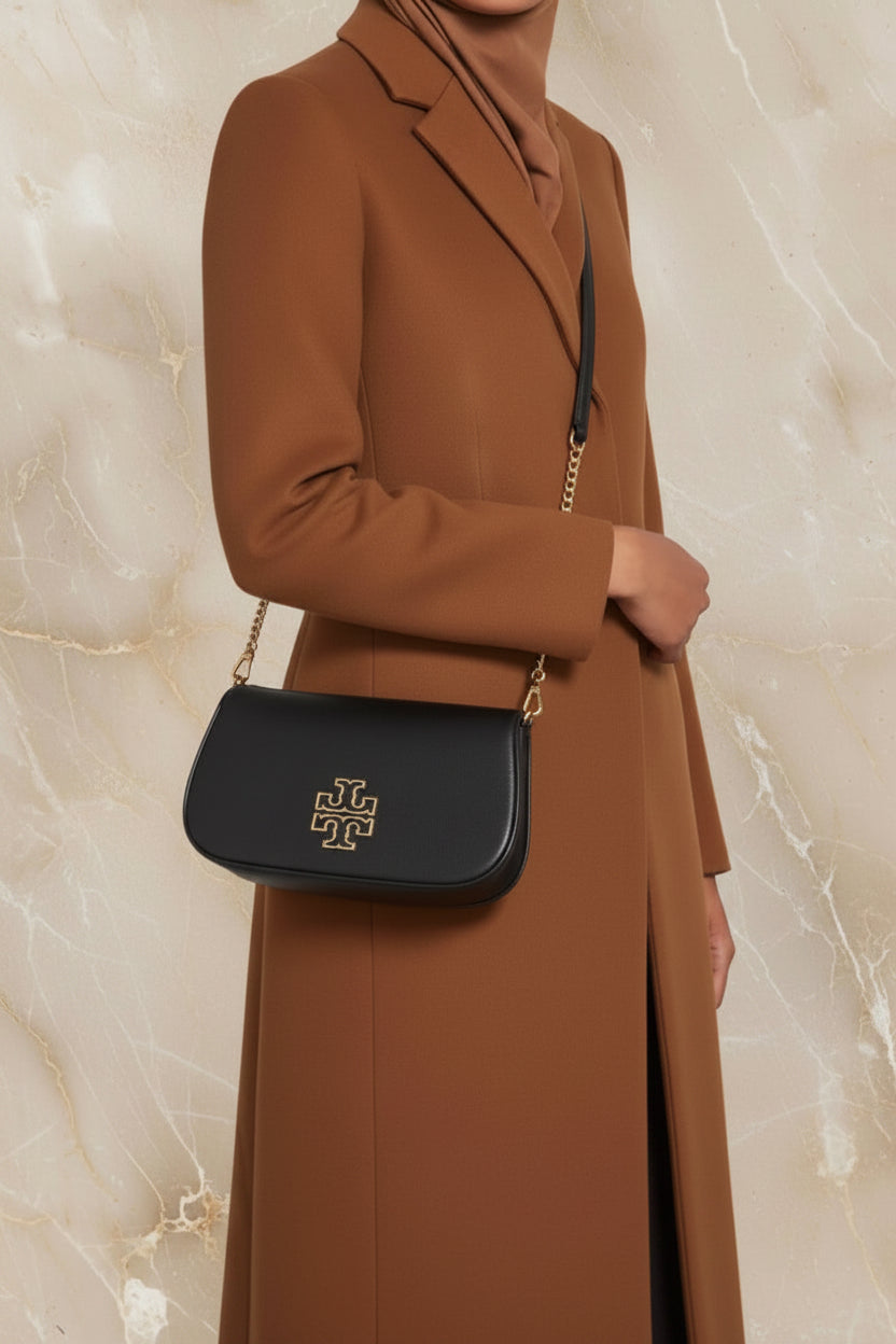 Tory Burch Britten Convertible Clitch Crossbody Chain Flap